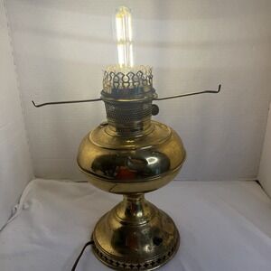 Vintage RAYO Brass Oil Hurricane Lamp Kerosene Working Electric Conversion